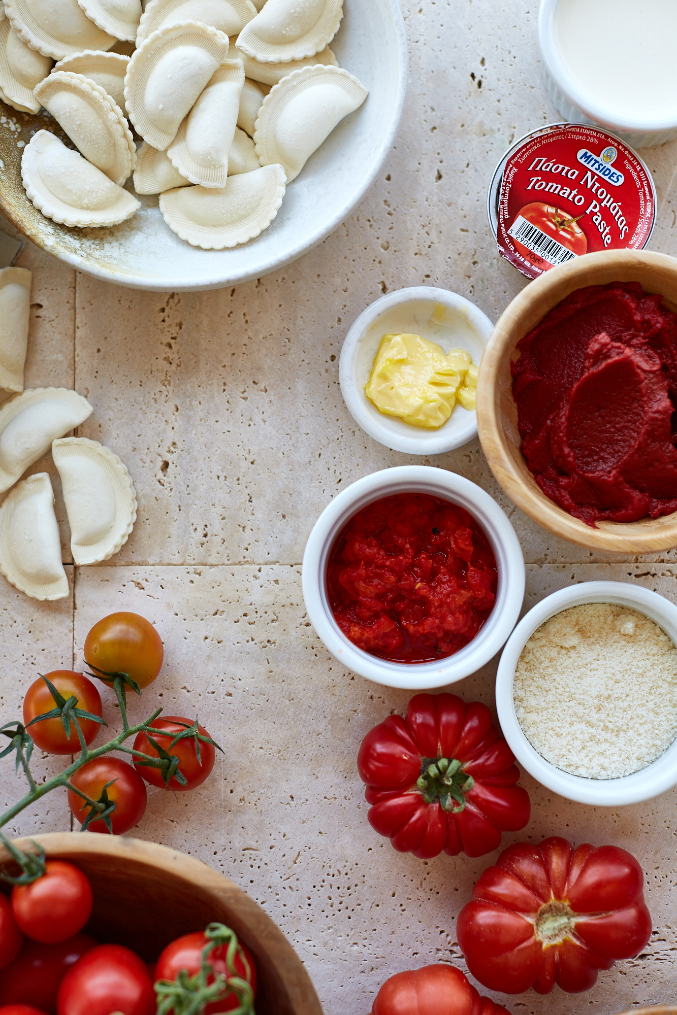 Traditional Cypriot Halloumi Ravioli with Creamy Tomato Sauce